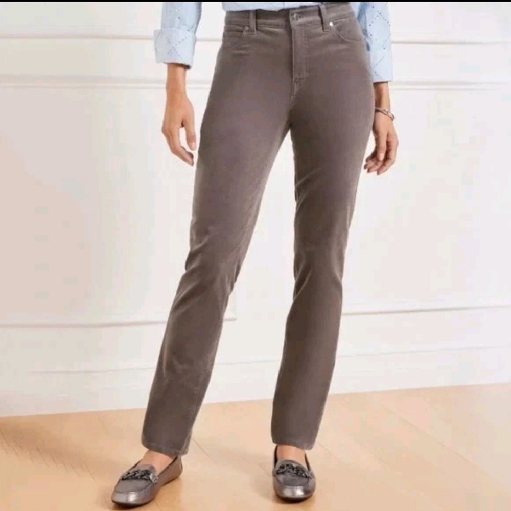 Talbots Taupe Corduroy Straight Leg Pant Women's Size 2 Petite